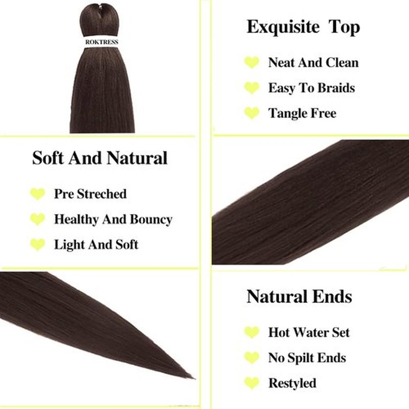 Pre Stretched Braiding Hair Braiding Hair Pre Stretched 22 Inch 8 Packs Long Braiding Hair Extensions Hot Water Setting Hair For Braids (22inch,4#)