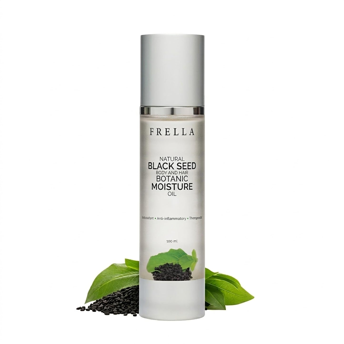 Frella Natural Black Seed Oil, For Body, Face and Hair, Travel Pack Botanic Moisturizing Oil, plant-based ingredient, For Female and Male, Size 3.4 fl oz