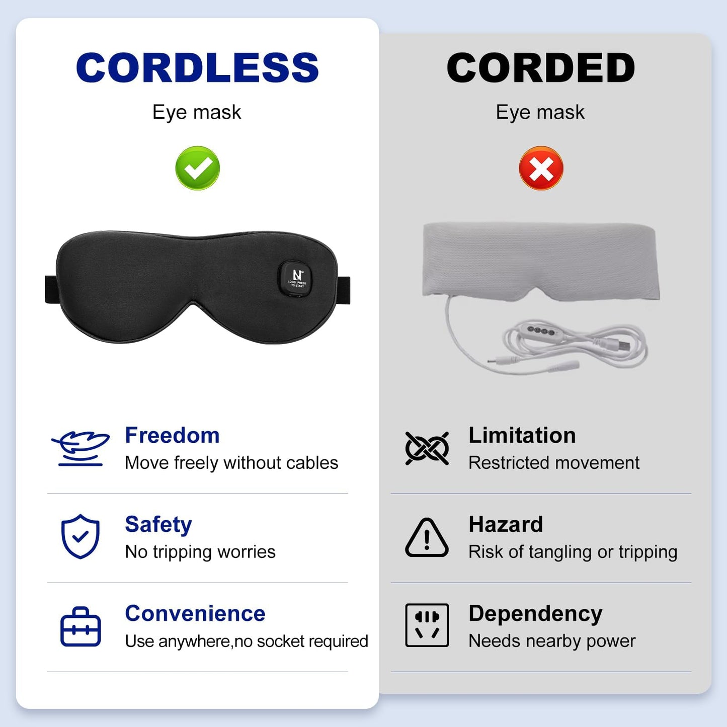 Aroma Season Silk Cordless Heated Eye Mask, Warm Eye Compress for Dry Eyes, Styes, Blepharitis, Chalazion, Moist Heat Treatment to Unclog Meibomian Glands, Gifts for Men Women (Black)