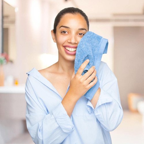 QUBA LINEN 100% Cotton - Wash Cloth Set - Pack of 24, Flannel Face Cloths, Highly Absorbent and Soft Feel Fingertip Towels (Multi Color, 12x12 Pack of 24)
