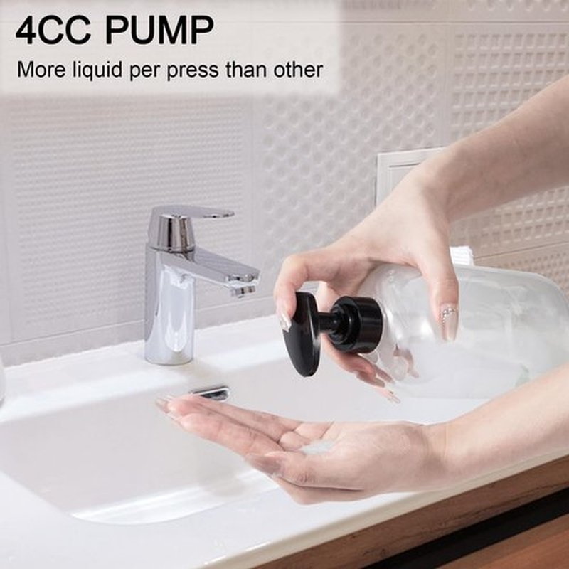 Yebeauty Pump Bottle Dispenser, 20oz 600ml Empty Plastic Shampoo and Conditioner Dispenser, Refillable Shower Soap Dispenser Pump Bottle Containers for Bathroom Kitchen, 2 Pack Clear