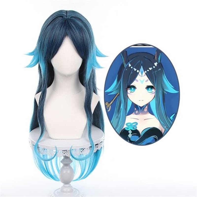 Mystylecos Fanan Blue Gradient Cosplay Wig Genshin Impact Hydro Yaksha Synthetic Wig