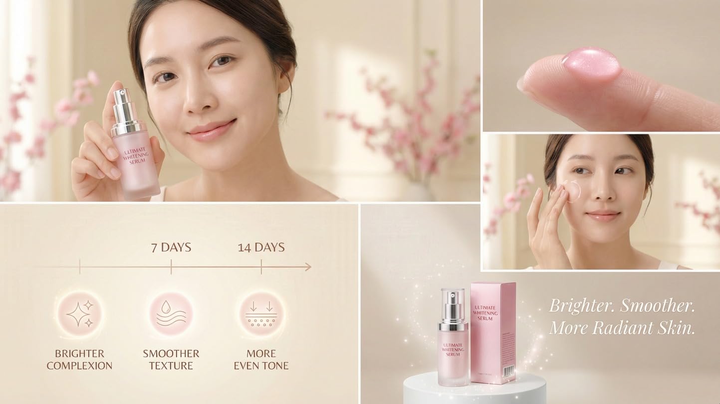 Keratin Queen Brightening & Whitening Serum for Even Skin Tone, with Vitamin C, Niacinamide & Hyaluronic Acid Hydration