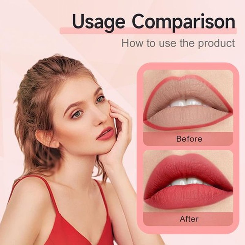 XieJY Longwear Liquid Lip Liner, 2025 New 2-in-1 Liquid Lipstick Pen Lip Liner Pencil Matte Lip Stain Marker, Waterproof Quick-Drying Long-Lasting Matte Liquid Lipstick (#02, M)