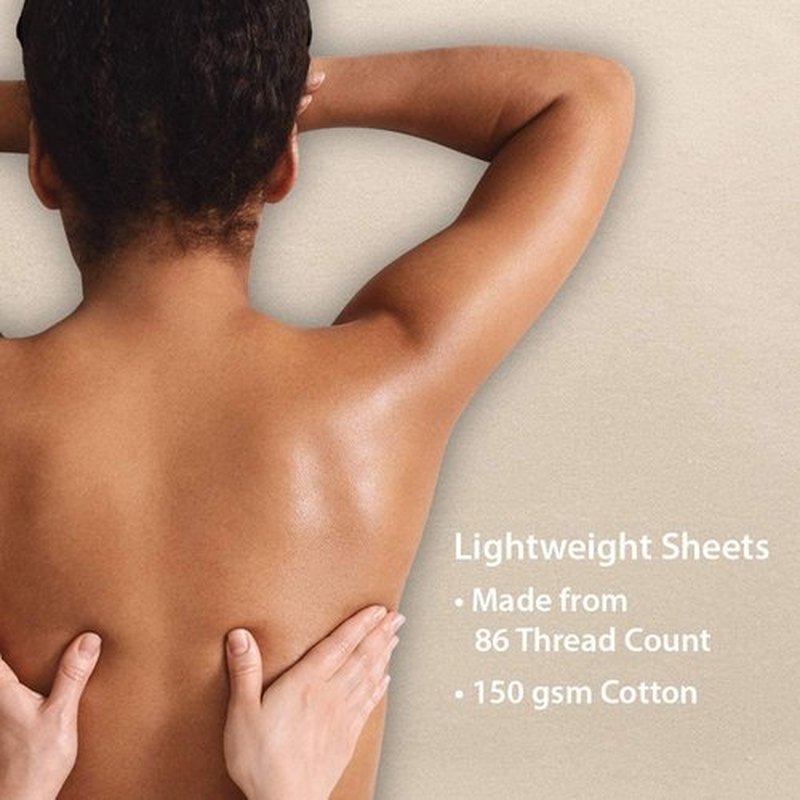 ForPro Premium Flannel 3-Piece Massage Sheet Set for Massage Tables, Includes Flat Sheet, Fitted Sheet and Fitted Face Rest Cover, Natural