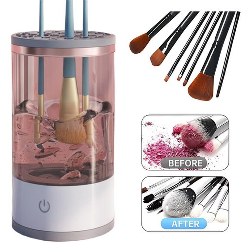 Beauty Swirl Cosmetic Brush Cleaner, The Cozy Luna Brush Cleaner, Rechargeable Makeup Brush Cleaner Machine, Automatic Electric Make Up Brush Cleaner (1 PC - white)