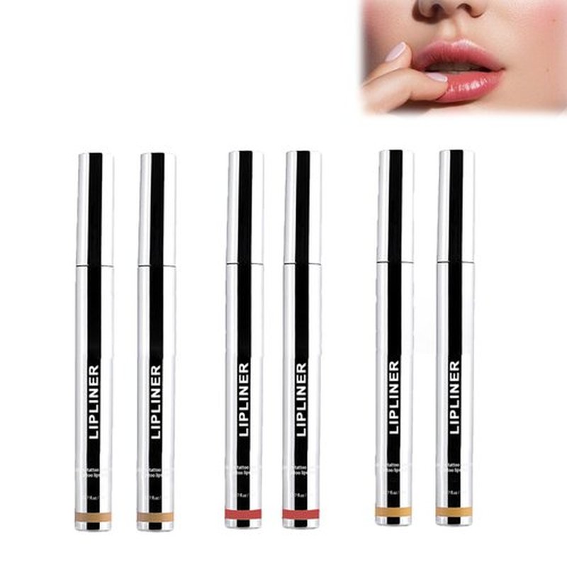 Oplviude Lip Stain, Peel off Lip Stain, Peel off Lip Liner, Peel off Lip Stain Pinked, 3 Colors Peel Lip Liner (6pcs, 0.17 fl.oz)