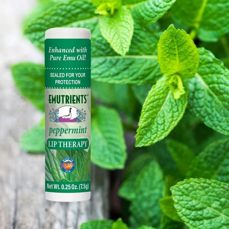 Montana Emu Ranch Lip Therapy Balm - Peppermint Flavor - 3 Pack | 0.25 Oz Each, Enriched with Pure Emu Oil