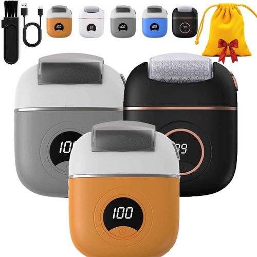 Toilishop Foot Grinder, Foot Repair Grinding Device, 2024 New USB Rechargeable Foot Repair and Grinding Device, Heel Polisher with Electric Digital Display, Foot Grinding Machine (3Pcs*1)