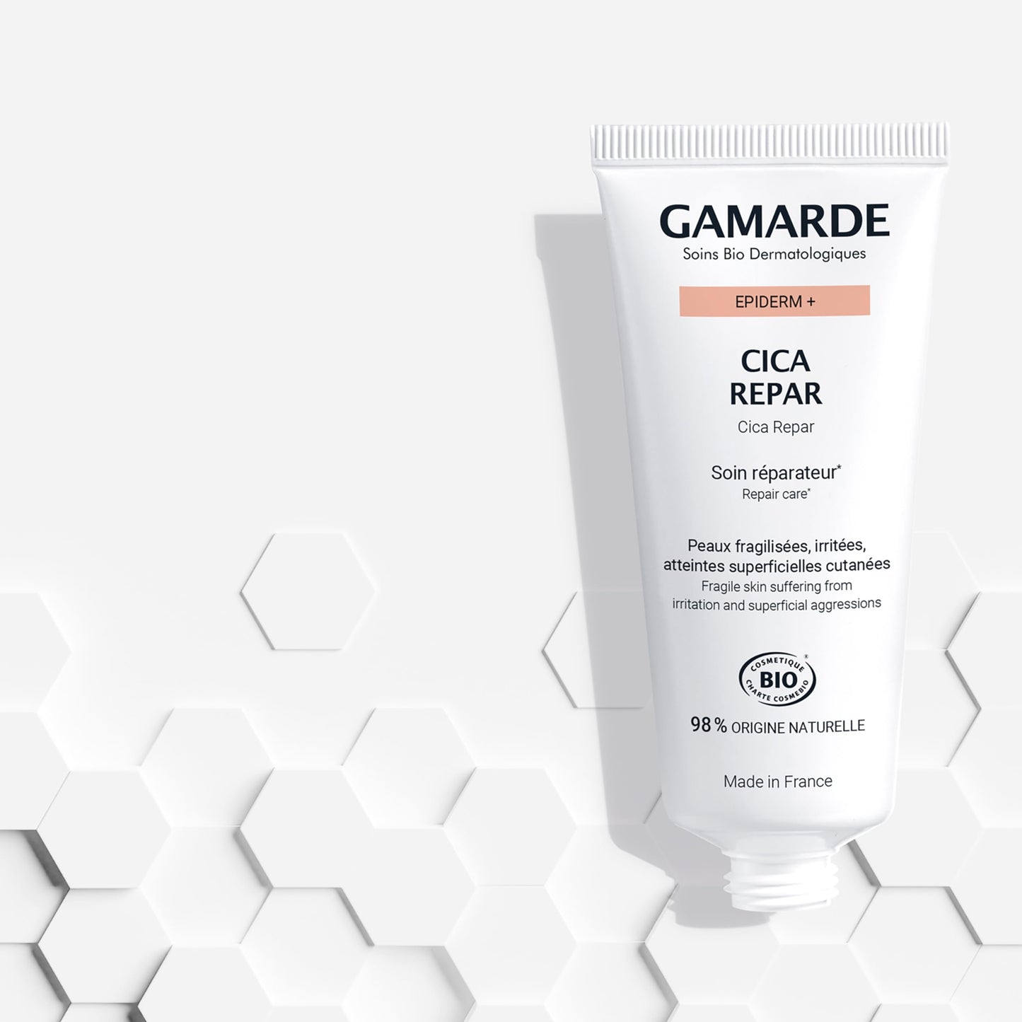 Gamarde Cica Repair - Natural Origin Face Moisturizer - Fragrance-Free for Fragile and Damaged Skin - for Adults and Children 3 Plus - 1.41 oz