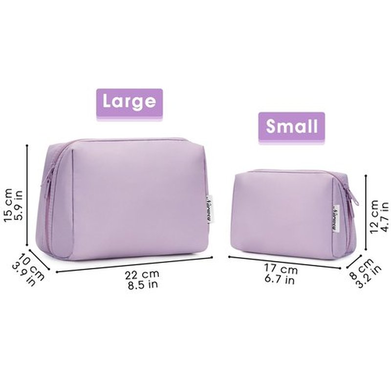 Large Makeup Bag Zipper Pouch Travel Cosmetic Organizer for Women (Large, Purple)