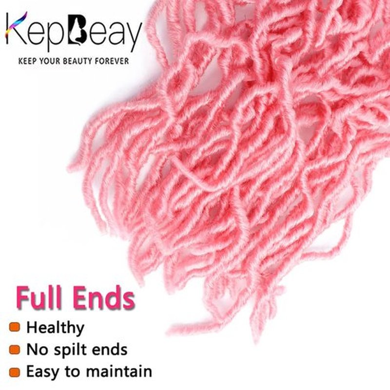 Soft Locs 18Inch Crochet Hair 6Packs Faux Locs Crochet Hair Pink Pre Looped Braids Hair Synthetic Hair Extensions for Women (18 Inch (Pack of 6), Pink) …