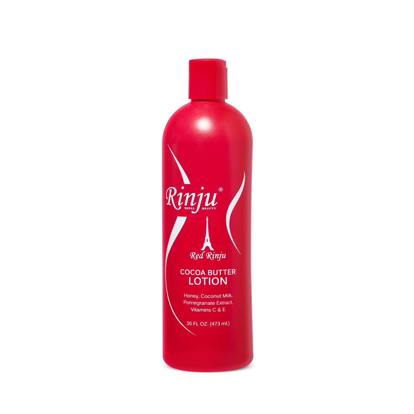 Rinju Cocoa Butter Lotion - Non-Greasy Lotion for Women & Men - 16 oz Cacao Butter Lotion for Extremely Dry Skin - Pomegranate Extracts & Vitamin C and E Moisturizer - Skin Care Essentials