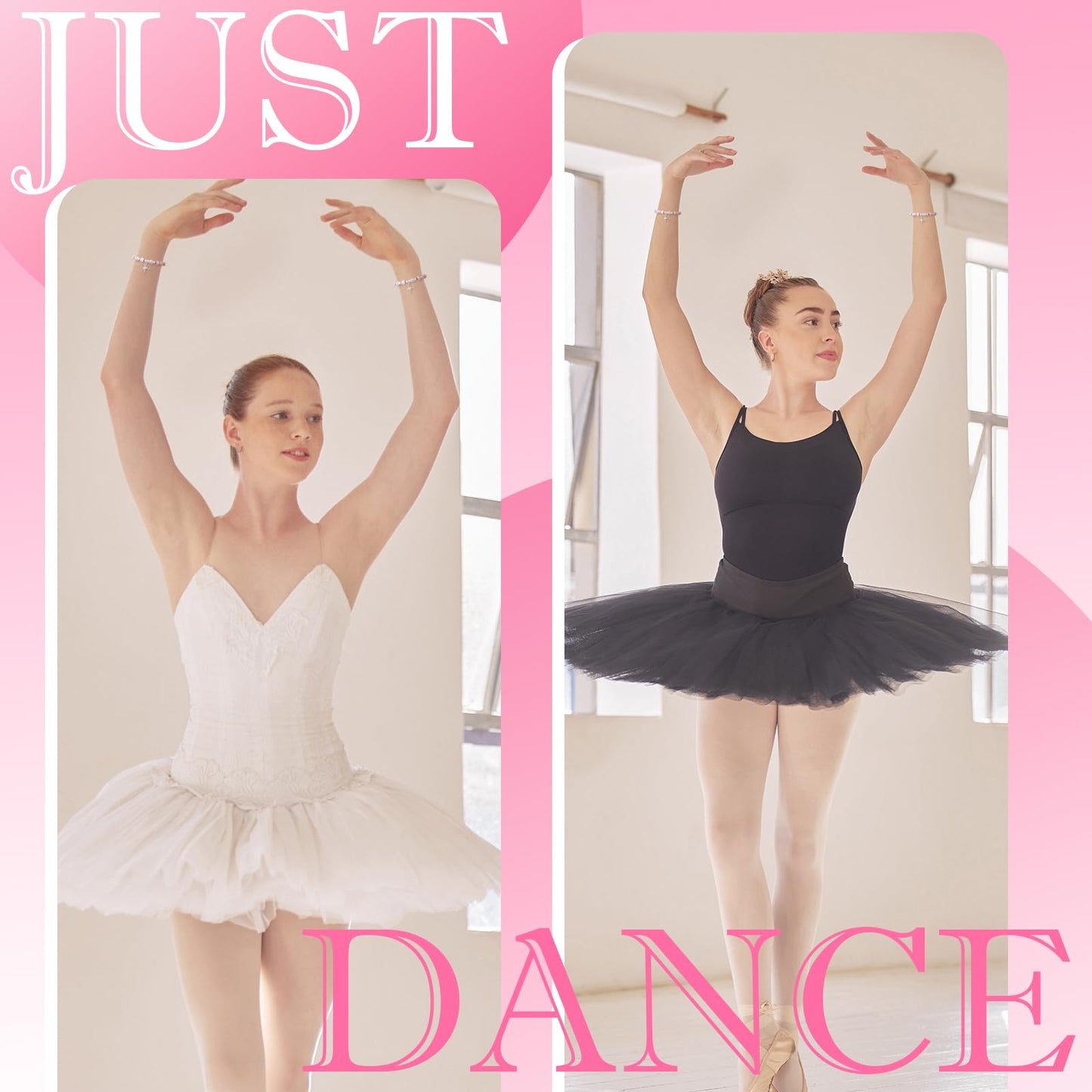 Ecation 12 Sets Dance Recital Gifts for Women Sparkly Dance Bracelets Ballerina Jewelry Team Gifts Ballet Stuff Ballerina Bracelets for Dancing Competition Prizes Ballet Dancers Friends Mate(Pink)
