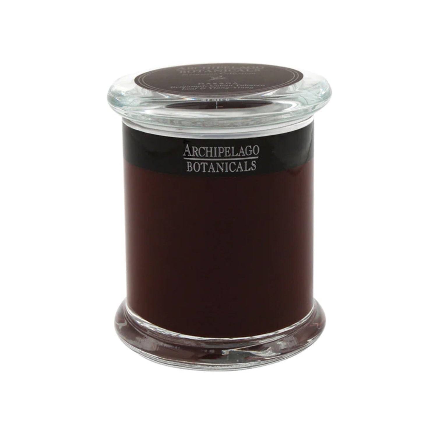 Archipelago Botanicals Havana Glass Jar Candle, Bergamot, Tobacco Flower and Ylang Ylang Scent, Lead-Free Candle Wicks, Burns Approx. 60 Hours (8.6 oz)