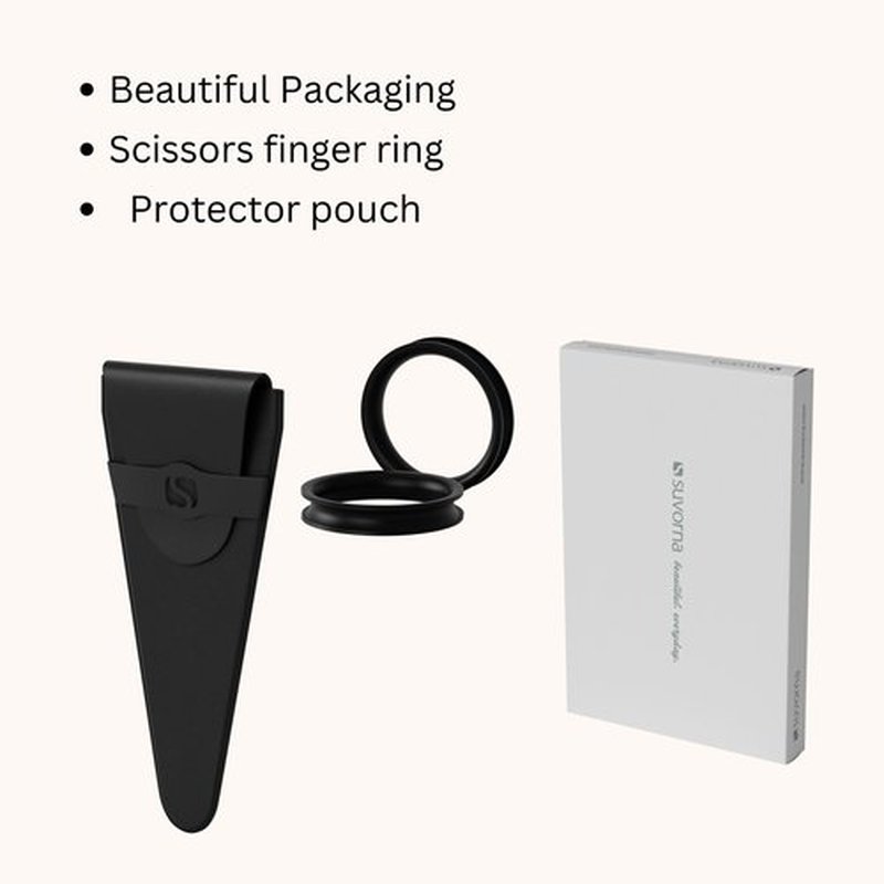 Suvorna 3-Hole 6" Hair Cutting Scissors Professional - Hair Scissors Professional, Right-Hand Barber Scissors Professional, J2 420 Japanese Stainless Steel Hair Cutting Shears & Hairdressing Scissors