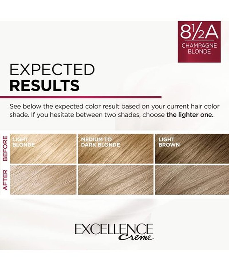 L'Oreal Paris Excellence Créme Permanent Hair Color, Champagne Blonde [8.5A] 1 ea ( Packs of 2)