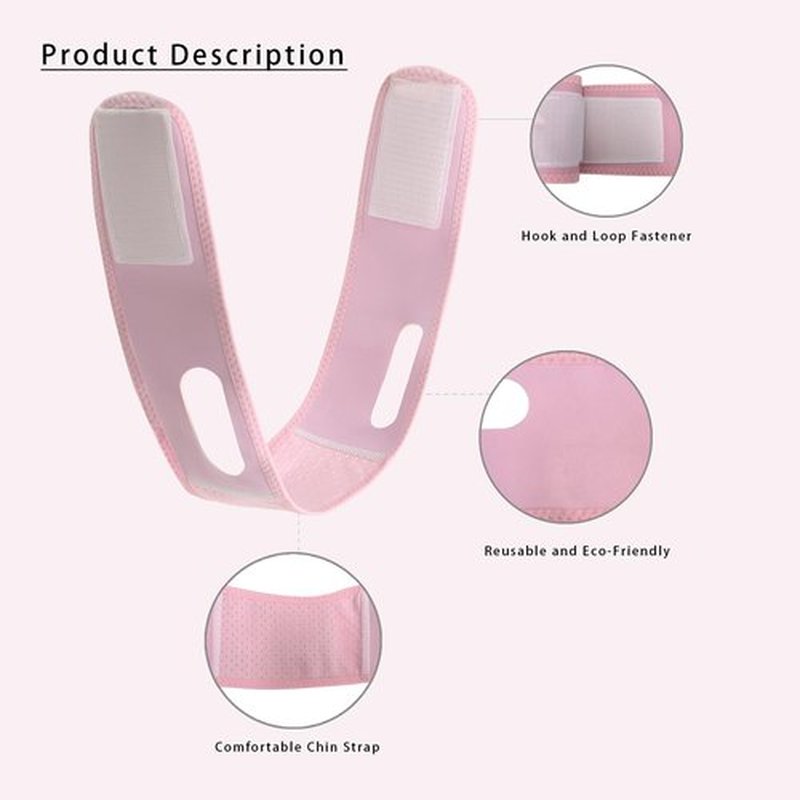 Buyongwant 2 Pack V Line Lifting Mask V Shaped Face Chin Strap for Sleeping,Sagging,Jaw Exerciser (Pink)