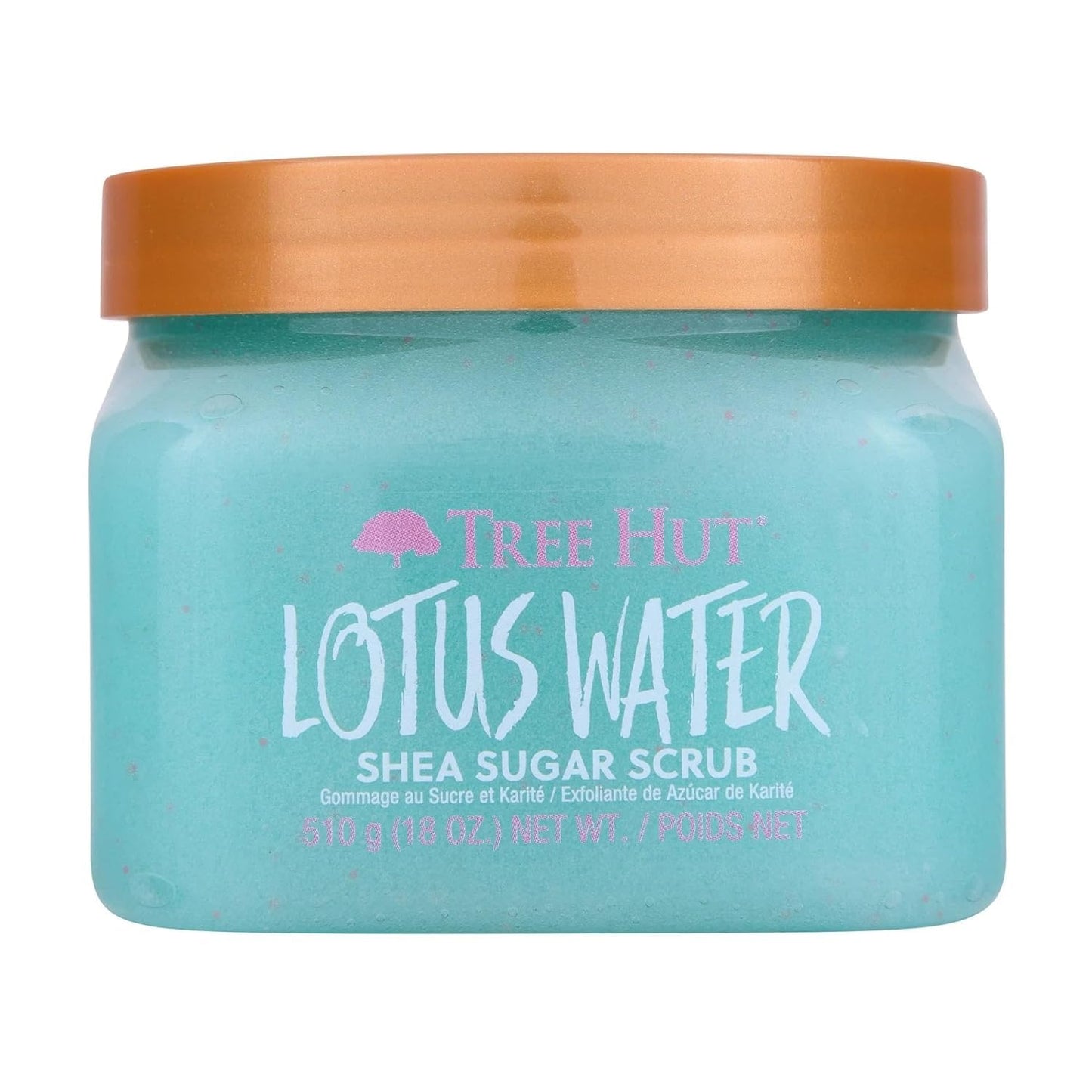 Tree Hut Lotus Water Body Scrub, Exfoliating Sugar Scrub, Vegan, 18 Oz