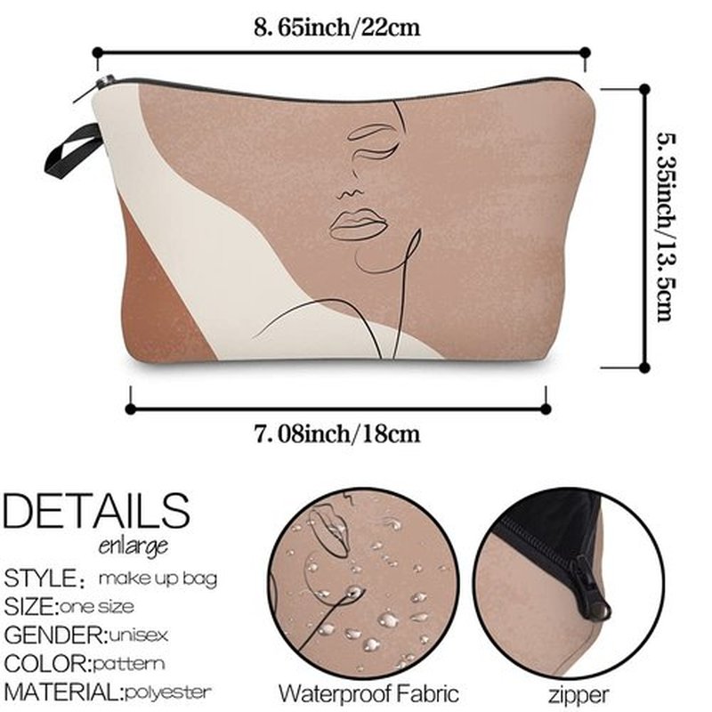 LOOMILOO Small Makeup Bag Abstract Face Painting Printed Cosmetic Bag for Purse Womens Pouch Organizer Bags for A Gift(55419)