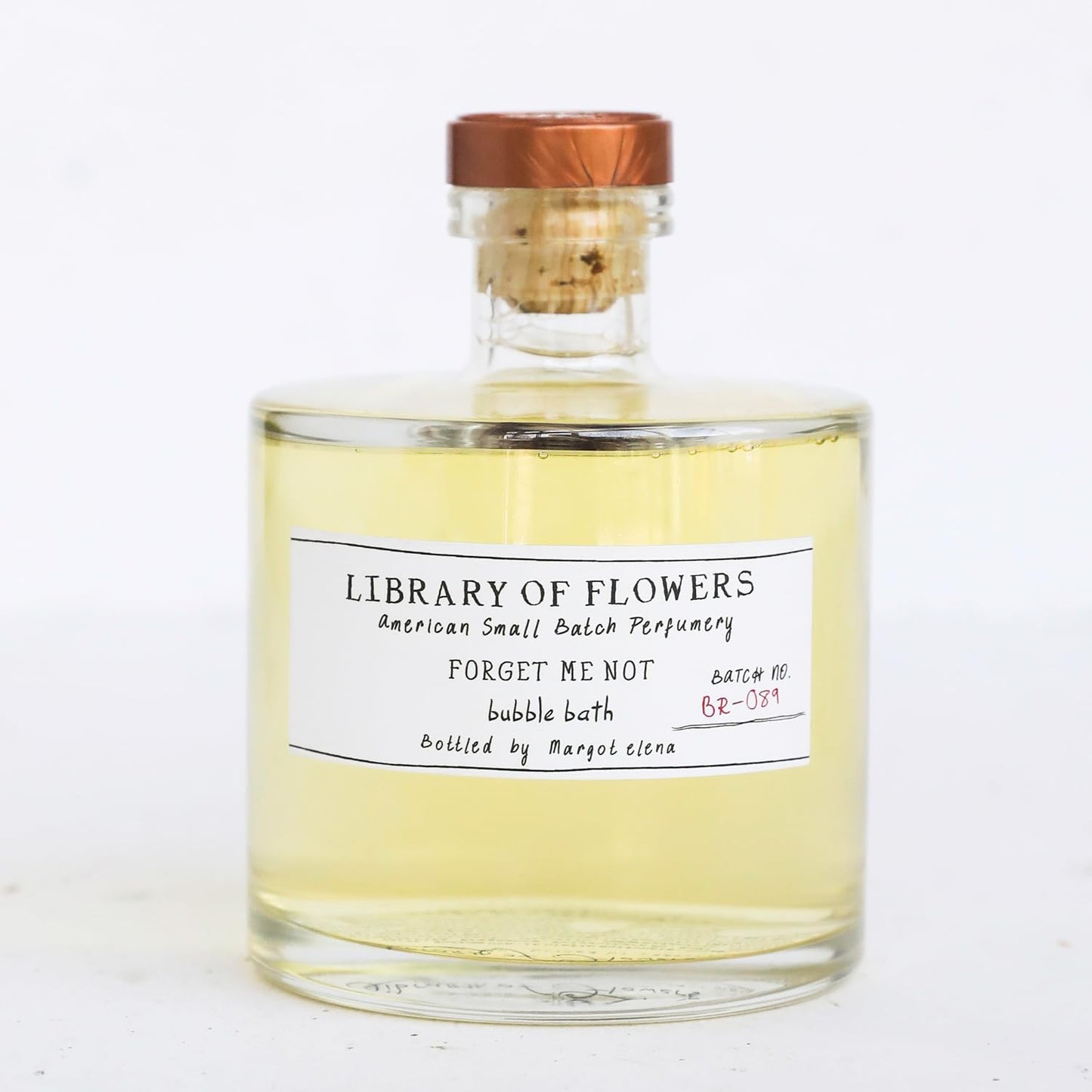 Library of Flowers Forget Me Not Bubble Bath, Osmanthus, Rice Powder & White Orchid Storied Fragrance, 17 fl. oz. Luxury Hydrating Bubbling Soap, Richly Scented Bath and Body Product