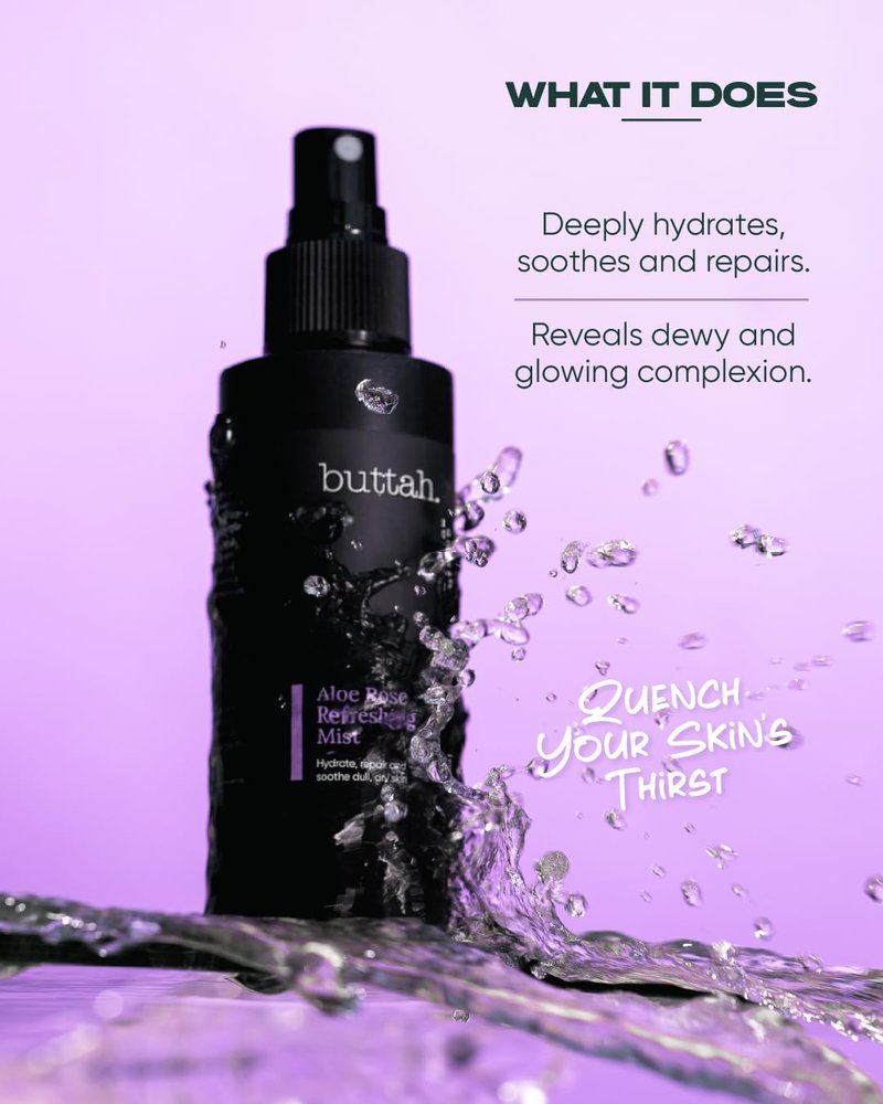 Aloe Rose Refreshing Mist | Hydrating Rose Water Face Spray - 4oz | Natural Skin Care for All Skin Types
