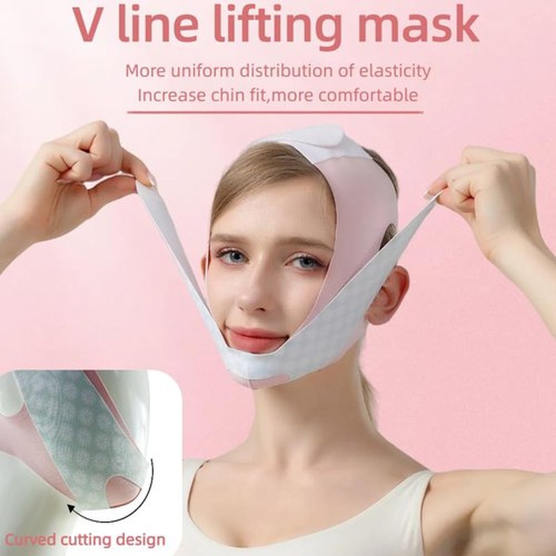Double Chin Strap Face Slimming,V-Line Lifting Mask for Women,Chin Strap for Sleeping,Jawline Shaper(M)