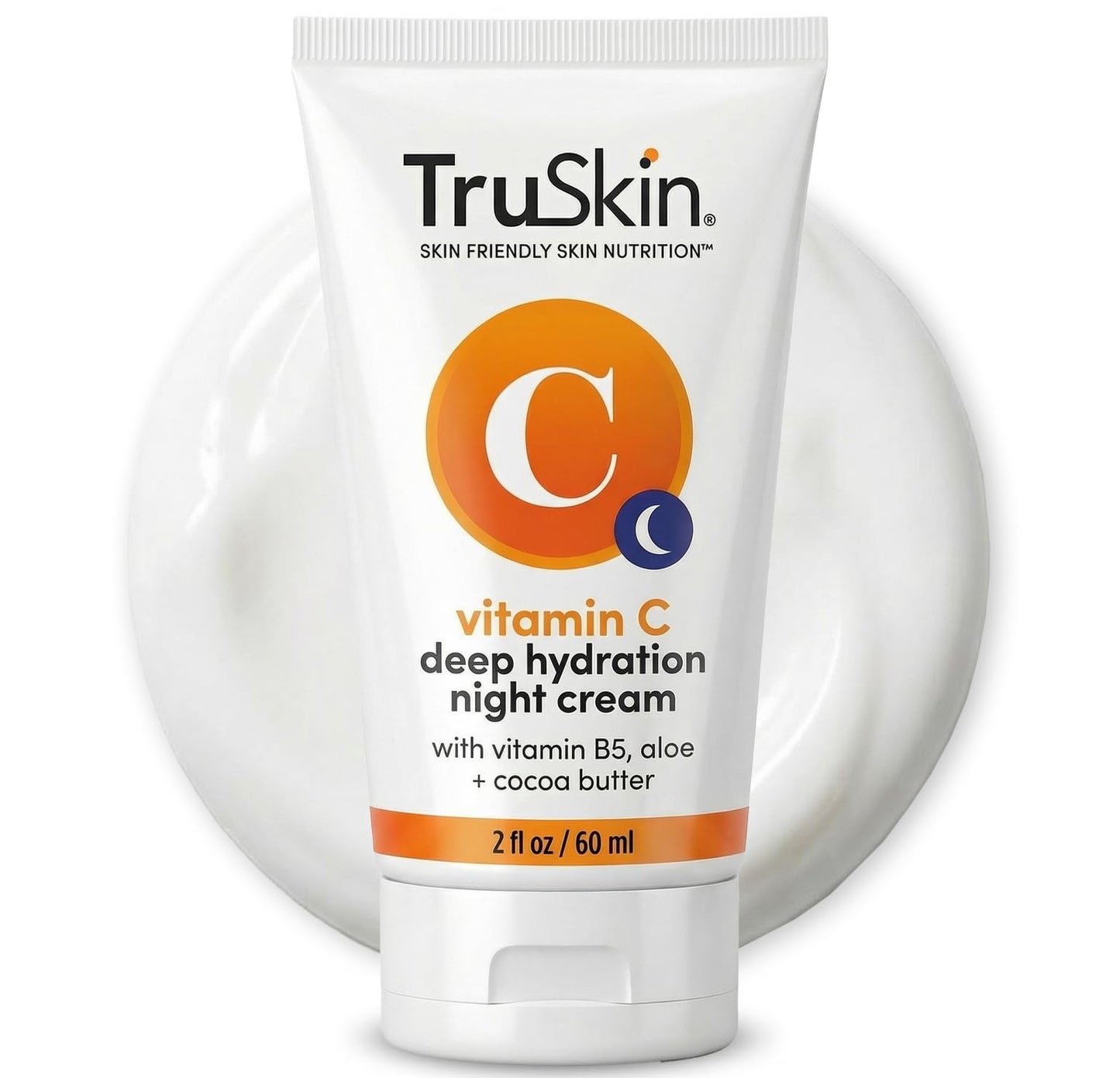 TruSkin Vitamin C Night Cream - Brightening Overnight Face Moisturizer with Vitamin B5, Aloe, MSM & Cocoa Butter - Hydrating Vitamin C Face Cream for Smoother, Firmer-Looking Skin, 2 fl oz