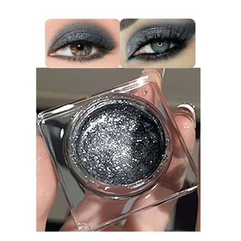 HHLTOH Eyeshadow Single Shimmer, High-Pigment Monochrome Eye Shadow Pressed Powder, Everyday Velvety Silky Eye Makeup Looks, Professional Long-Lasting Waterproof Single Eyeshadow Palette, 04# Black