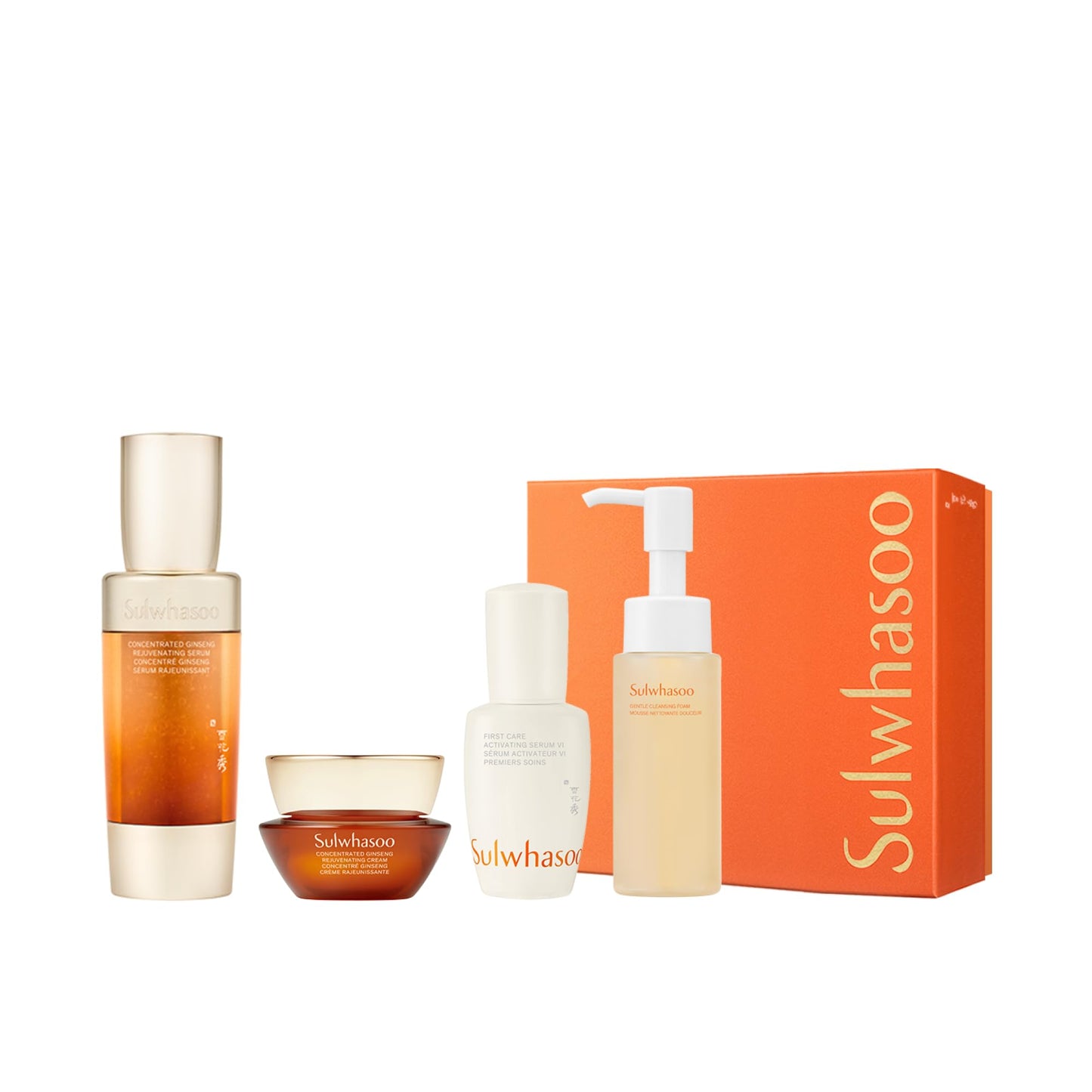Sulwhasoo Concentrated Ginseng Rejuvenating Serum Set | Korean Ginseng-Powered Skincare 4-piece Anti-Aging Gift Set | Strengthens Skin Barrier | Visibly Improves Wrinkles | Includes Full-size Serum