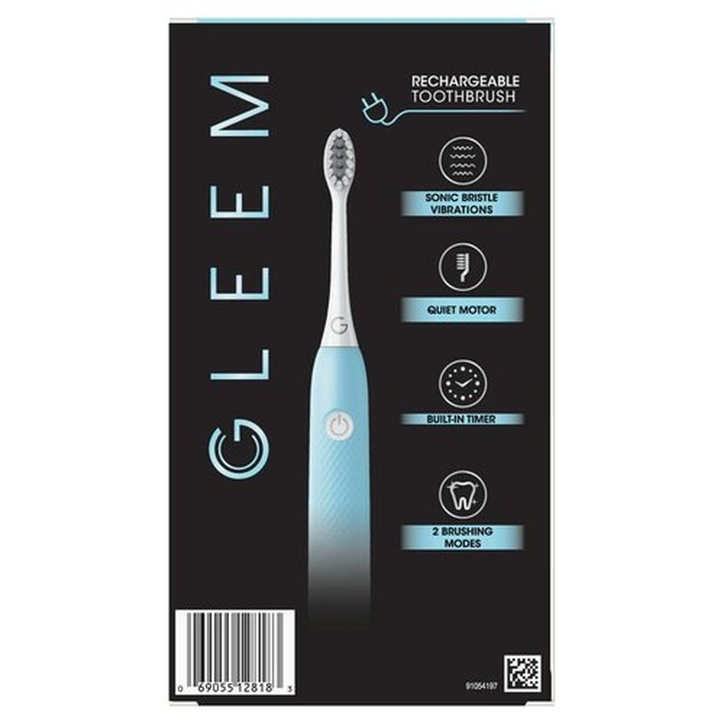Gleem Rechargeable Electric Toothbrush, Aqua