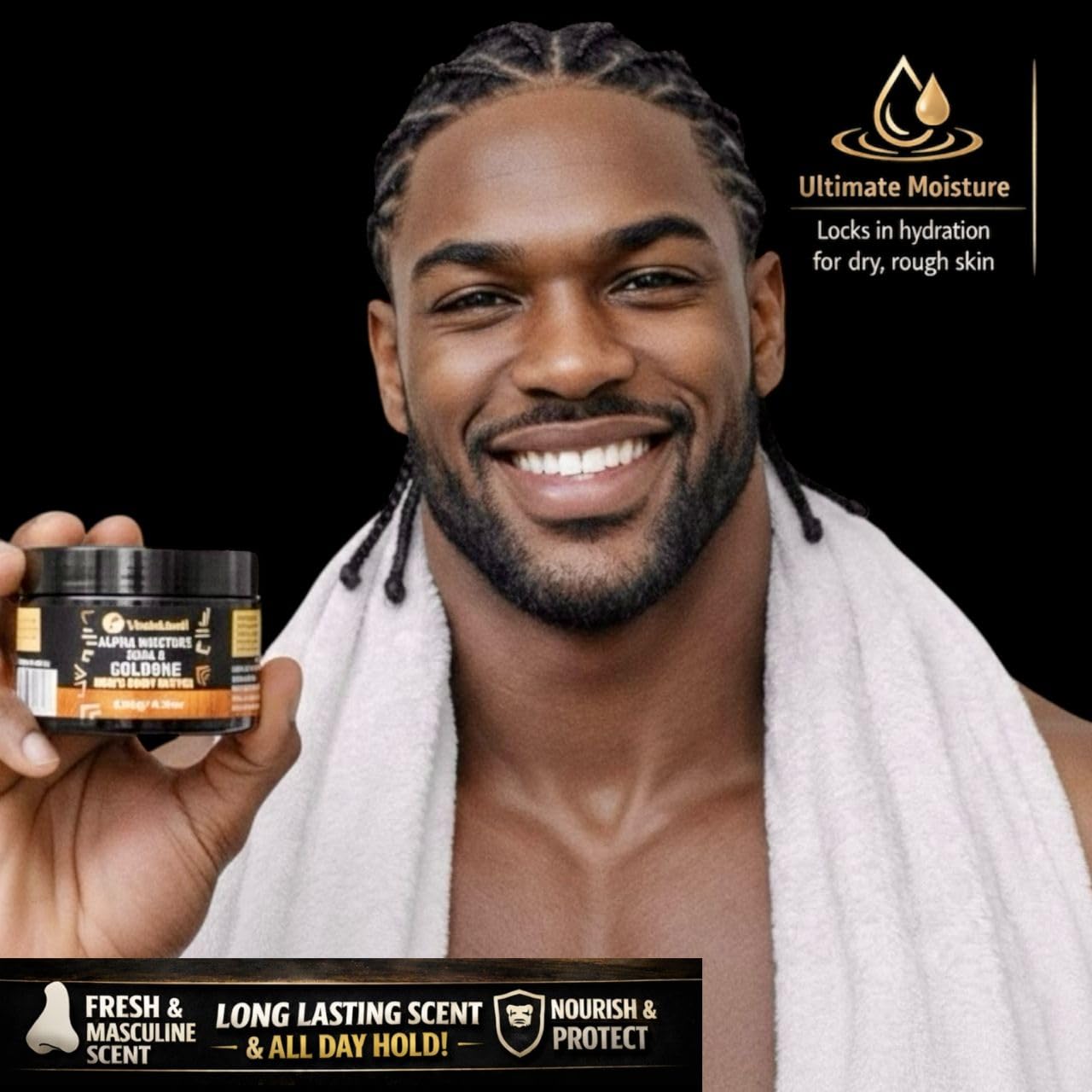 Body butter for men, Cologne scented body butter with shea and cocoa butter