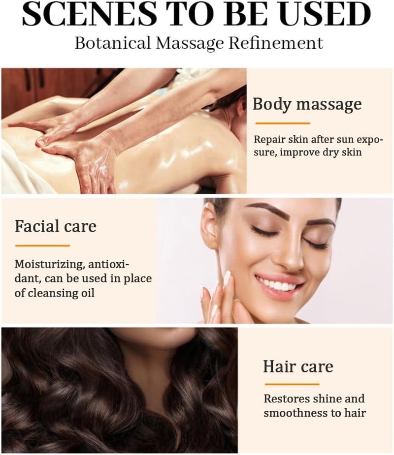 Avocado Oil Body Massage Oil - Daily Moisturizing Hydrating Oil for Dry Skin & Hair Care | Anti-Wrinkle Formula