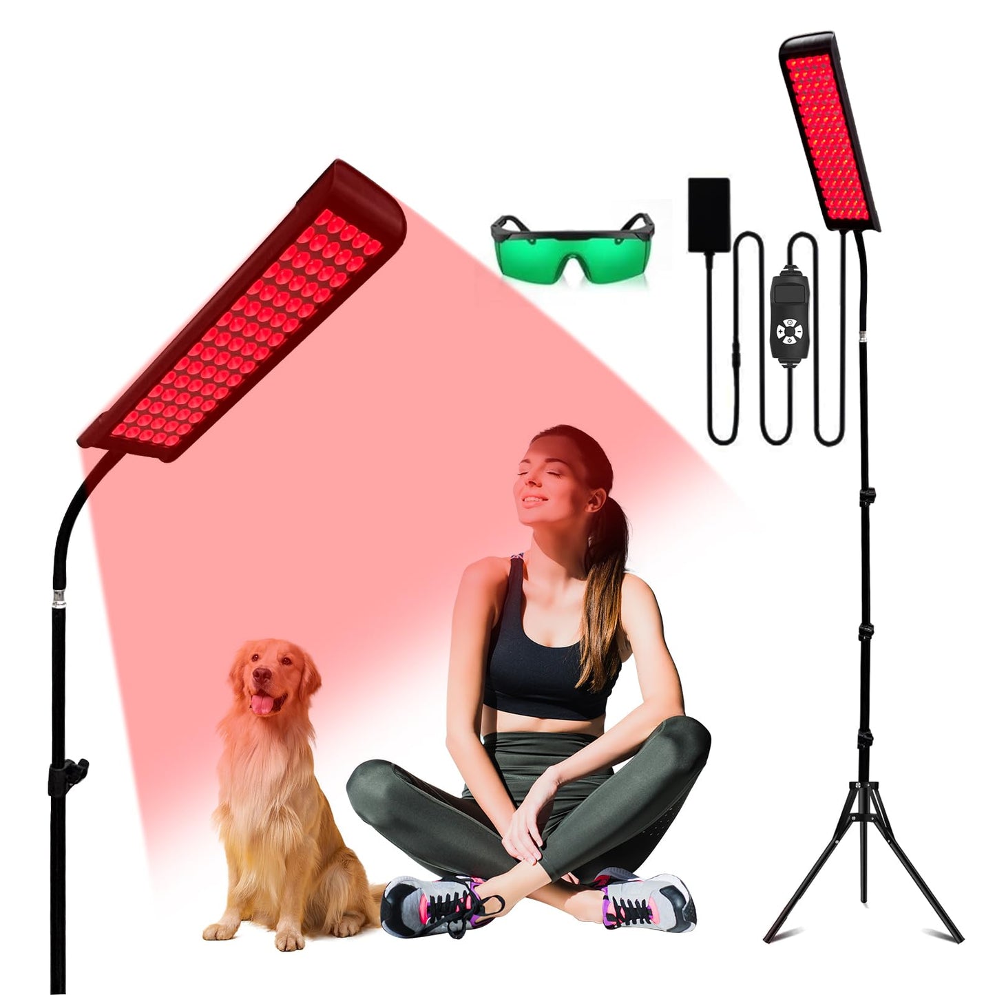 Red Light Therapy for Body and Face, cabpay Red Infrared Light Therapy Lamp with Stand Led 660nm Red Light-Therapy& 850nm Infrared Light Device for Face Knee Body, Skin Care at Home