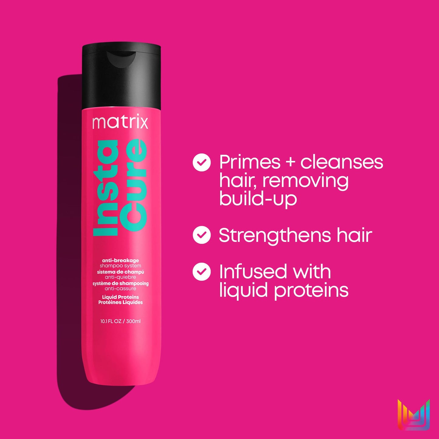 Matrix Instacure Anti-Breakage Shampoo | Repairs, Balances & Strengthens Hair | Reduces & Prevents Breakage & Frizz | For Dry, Damaged, Color Treated & Brittle Hair | Vegan