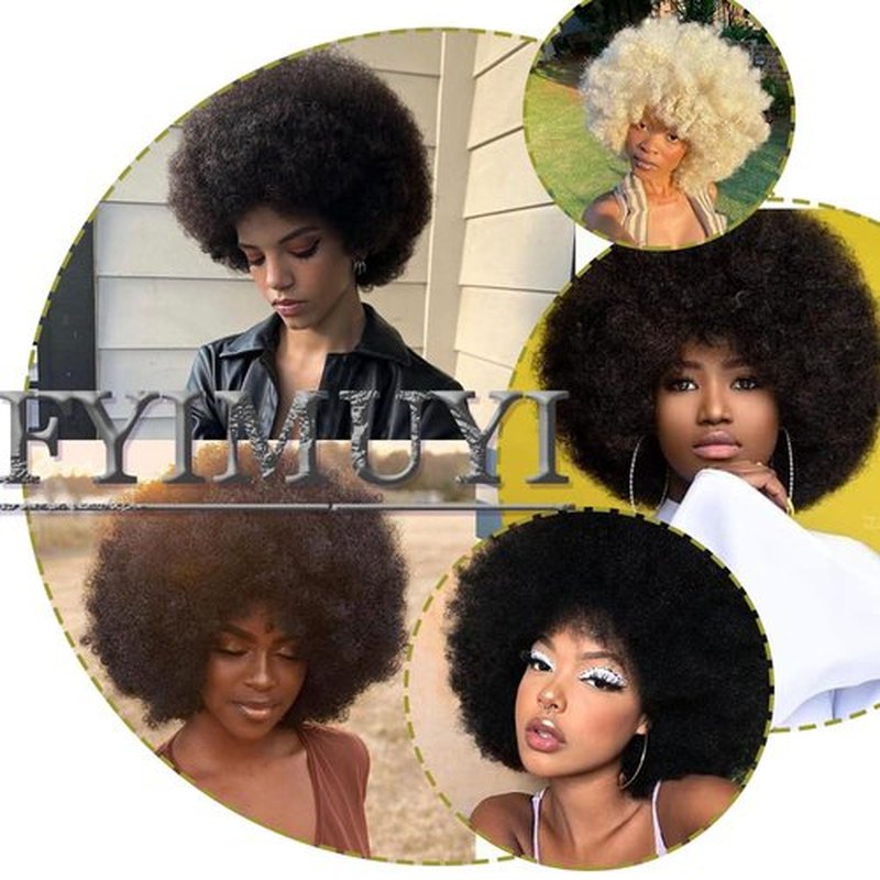 FYIMUYI Afro Wig - Soft 70s Afro Wig For Women Soft grey Afro Wigs Large Bouncy and Soft Natural Looking Full Wigs for Daily Party Cosplay Costume Halloweeen Afro Wig For Daily Party Use ﻿
