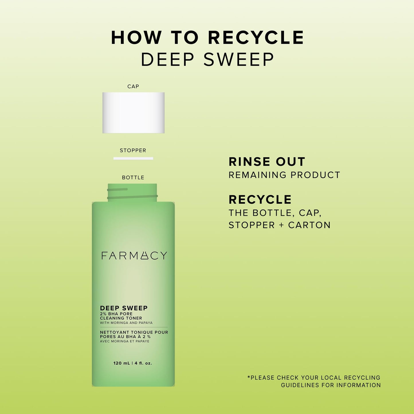 Farmacy 2% Salicylic Acid Toner for Face - Deep Sweep BHA Liquid Exfoliant + Pore Cleaner - Controls Oil, Gently Exfoliates + Refines Pores - Skin Care for Combo, Oily + Blemish-Prone Skin - (10ml)