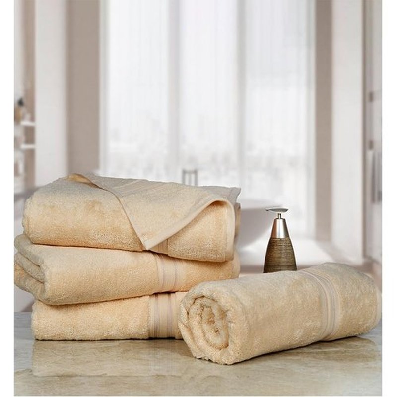 Casa Lino Set of 4 Luxury Linen Bath Towels Extra Large | 100% Soft Cotton 600 GSM Thick Absorbent Quick Dry Hotel Bathroom Towel for Home | 30"x60" | Linen
