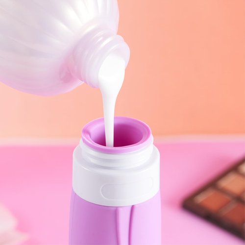 INSFIT Portable Travel Bottles TSA Approved, 3oz Leak Proof BPA Free Silicone Cosmetic Travel Size Toiletry Containers, Squeezable Silicone Tubes, Refillable Bottles for Shampoo 4 Pack Purple