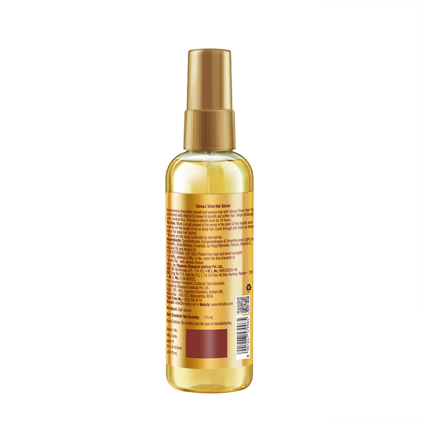 Streax Hair Serum with Walnut Oil 115 ml / 3.89 fl oz