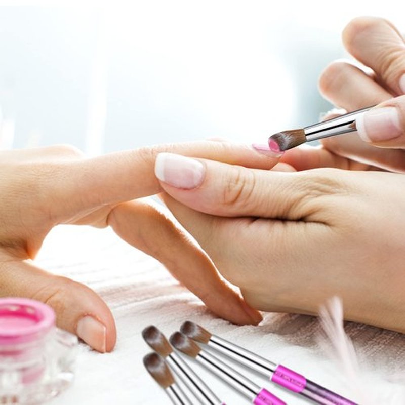 Eptbsdu Pure Kolinsky Acrylic Nail Brush, Nail Brushes with Metal Handle Nail Art Acrylic Application, Gel Nail Powder Brush Nail Extension Professional Salon Quality (#10, Purple)