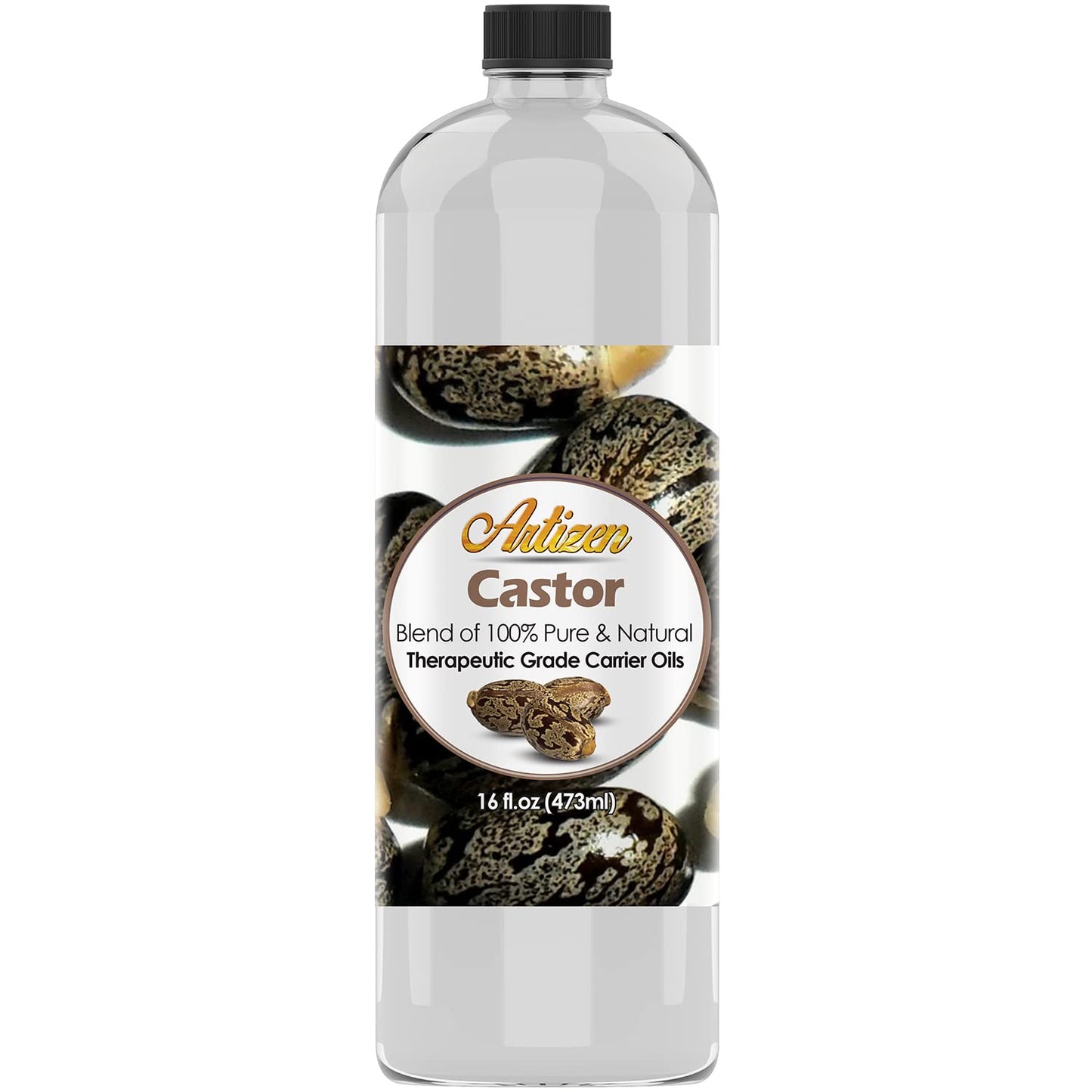 Artizen Pure Castor Oil – Therapeutic Grade Hair, Skin & Body Moisturizer (Bulk 16oz)
