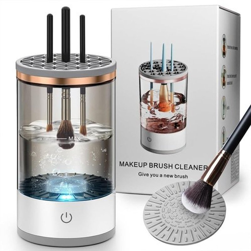 The Cozy Luna Brush Cleaner for All Makeup Brush, 9000 RPM Beauty Swirl Cosmetic Brush Cleaner, Automatic Electric Makeup Brush Cleaner, IP65 Waterproof, Your Makeup Brush Game Changer (White*2PCS)