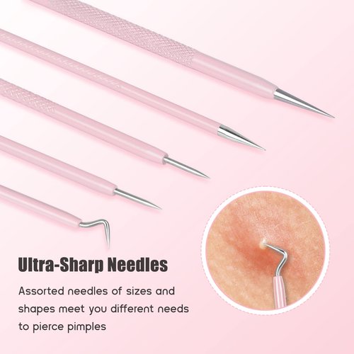 Blackhead Remover Tools, MORGLES 15PCS Pimple Popper Tool Kit Professional Stainless Comedone Pimple Extractor Tool for Blackhead Blemish Zit Removing with Metal Case 2024 Latest