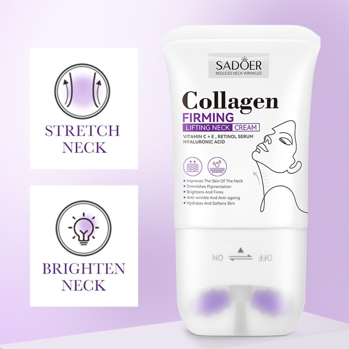 Neck Cream,Neck Creams for Firming Roller,Neck Creams for Tightening Best for Older Women,Relieve Edema In The Neck,Reduce Wrinkles Fine Lines and Double Chin,Firm and Lift Sagging Skin,(1PCS）