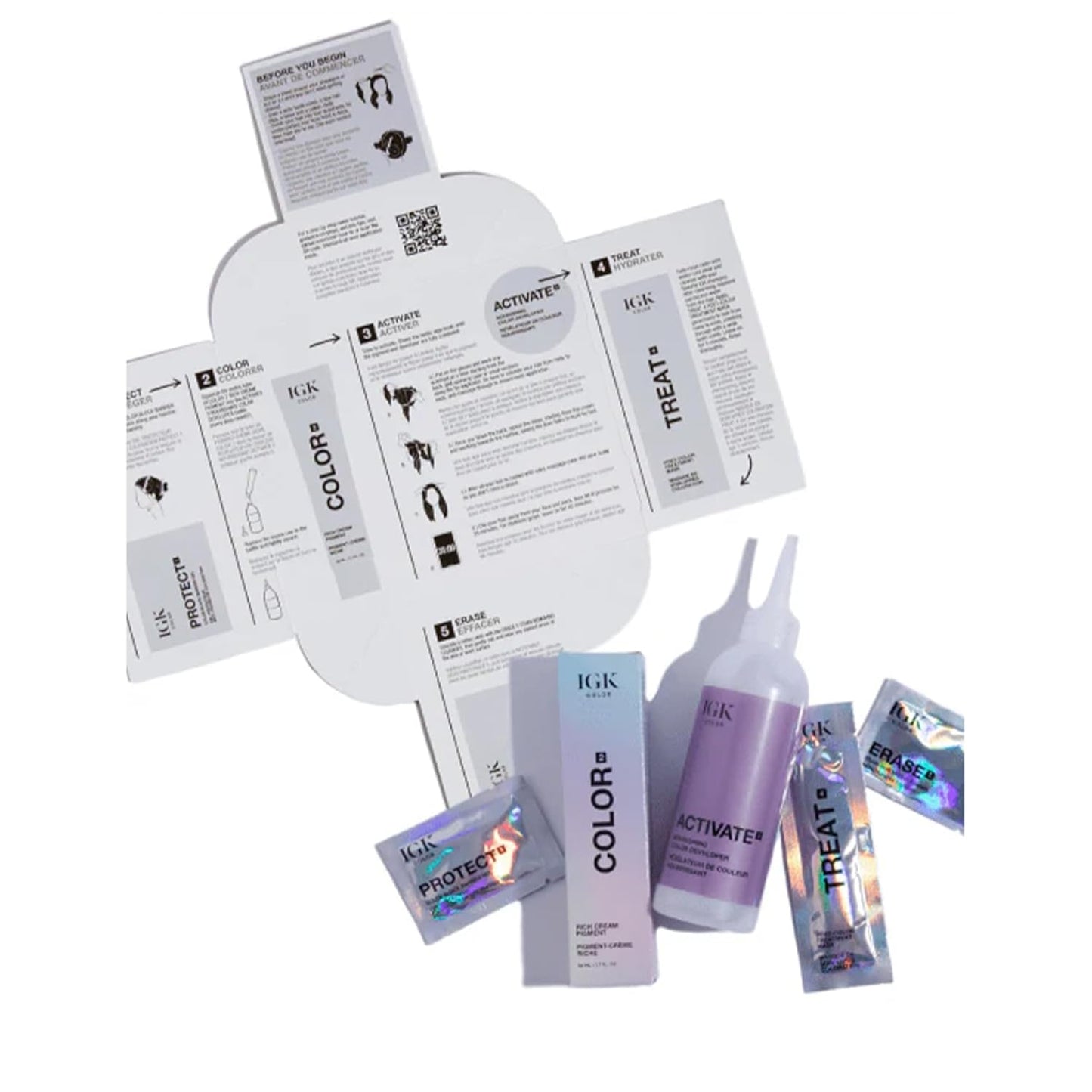 IGK Permanent Hair Dye Color Kit | 7 N Latte - Dark Natural Brown | 100% Gray Color Coverage + Strengthen + Shine | Ammonia Free