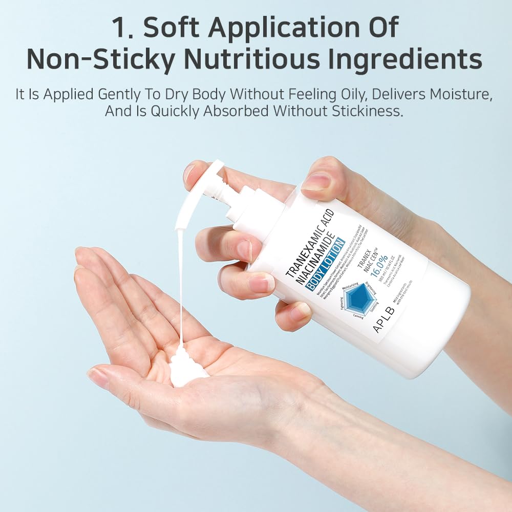 APLB Tranexamic Acid Niacinamide Body Lotion | TRANEX NIAC CEN™ 16.0% 10.14 FL.OZ/Korean Skincare, Long lasting hydration, Blemish Care, Helps with skin discoloration