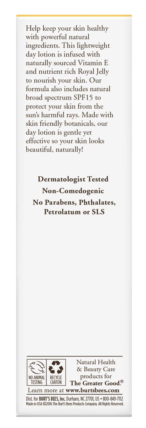 Burt's Bees Nourishment Day Lotion with SPF 15 for Normal to Combination Skin (Package May Vary), Natural, 2 Fl Oz