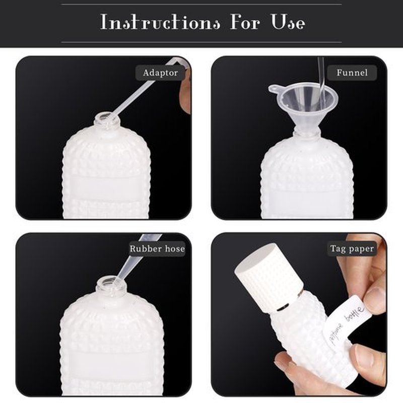 Gsteng Refillable Spray Perfume Bottles, Clear Thick Glass Empty Perfume Bottle, Gold&Silver Perfume Atomizer,Travel Cologne Sprayer Bottles. (White, 1 Ounces)