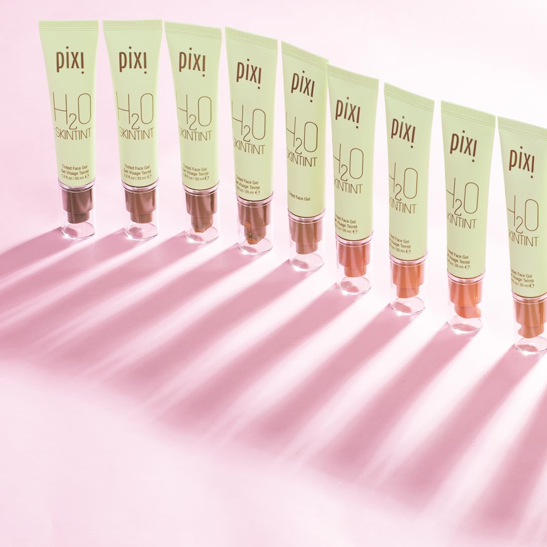 Pixi H2O SkinTint | Tinted Face Gel Moisturizer | Lightweight Hydrating Coverage with Hyaluronic Acid | Evens Skin Tone & Reduces Redness | Oil-Free Dewy Finish | Vegan & Cruelty Free